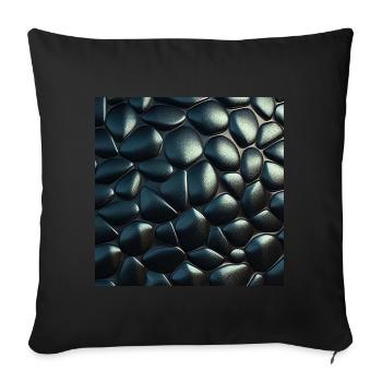 Black Cobblestone Metallic Textured Pattern - Sofa pillowcase 17,3'' x 17,3'' (45 x 45 cm) - black - Front