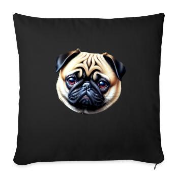 chien bouledogue français - Housse de coussin décorative 45 x 45 cm - noir - Devant