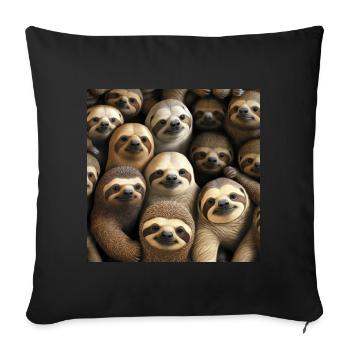 Modèle de paresseux - Housse de coussin décorative 45 x 45 cm - noir - Devant