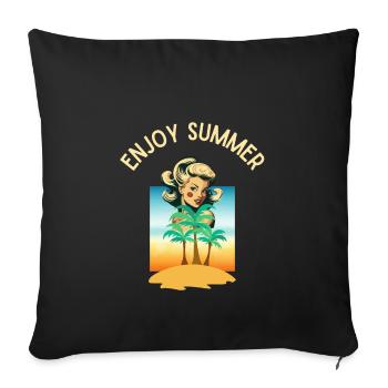 ENJOY SUMMER - Sofa pillowcase 17,3'' x 17,3'' (45 x 45 cm) - black - Front