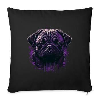 Creepy Pug - Sofa pillowcase 17,3'' x 17,3'' (45 x 45 cm) - black - Front