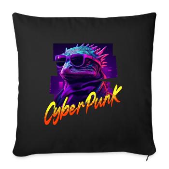 Cyberpunk lizard - Sofa pillowcase 17,3'' x 17,3'' (45 x 45 cm) - black - Front