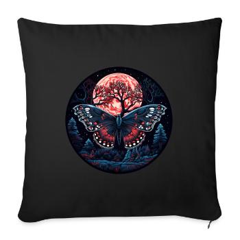 Insect moth butterfly at night - Sofa pillowcase 17,3'' x 17,3'' (45 x 45 cm) - black - Front