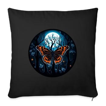 Insect moth butterfly at night - Sofa pillowcase 17,3'' x 17,3'' (45 x 45 cm) - black - Front