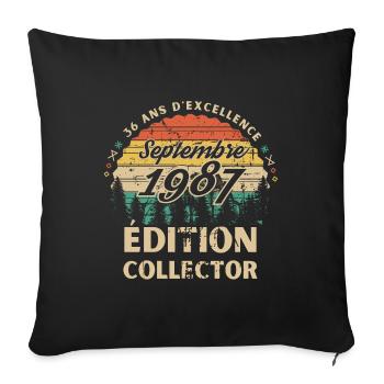 36 ans Septembre 1987 édition collector - Housse de coussin décorative 45 x 45 cm - noir - Devant