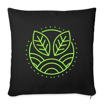 Nature green leaves design for proud vegans - Sofa pillowcase 17,3'' x 17,3'' (45 x 45 cm) - black - Front