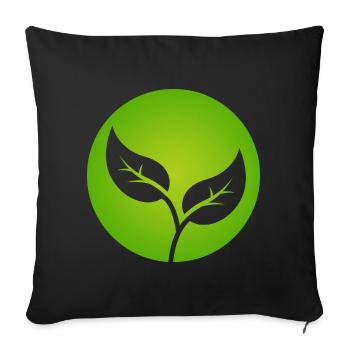 Conception de symboles de feuilles vertes pour les fiers végétaliens - Housse de coussin décorative 45 x 45 cm - noir - Devant