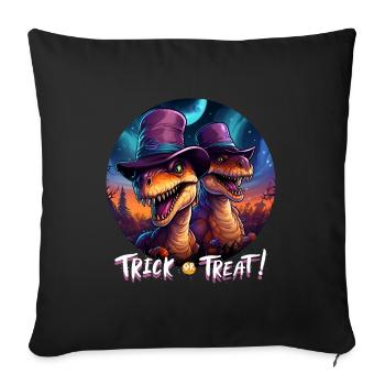 Halloween Dinosaur Velociraptor Trick or Treat - Sofa pillowcase 17,3'' x 17,3'' (45 x 45 cm) - black - Front