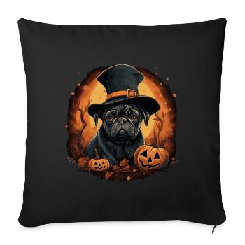 Cute Halloween Pug - Sofa pillowcase 17,3'' x 17,3'' (45 x 45 cm) - black - Front