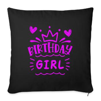 Anniversaire Fille Idée cadeau Fille Anniversaire - Housse de coussin décorative 45 x 45 cm - noir - Devant