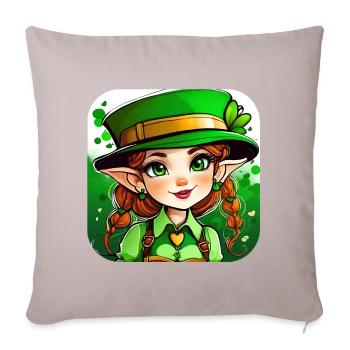 Saint Patrick's Day Irish Leprechaun Leprechaun Girl - Sofa pillowcase 17,3'' x 17,3'' (45 x 45 cm) - light taupe - Front