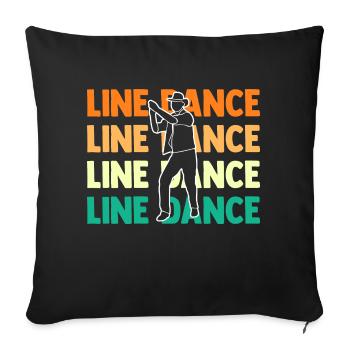 Danseur de danse en ligne - Housse de coussin décorative 45 x 45 cm - noir - Devant