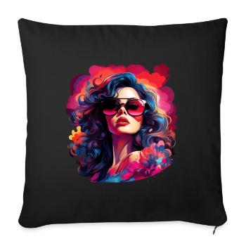 Pinup Girl - Sofa pillowcase 17,3'' x 17,3'' (45 x 45 cm) - black - Front
