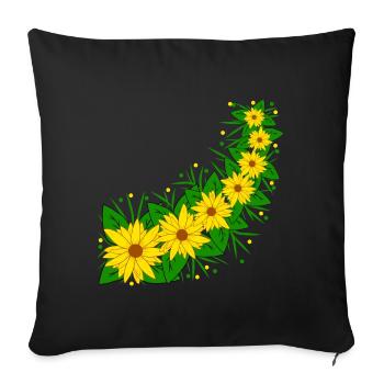 Sunflower Flower Vine Yellow Sunflower Pattern - Sofa pillowcase 17,3'' x 17,3'' (45 x 45 cm) - black - Front