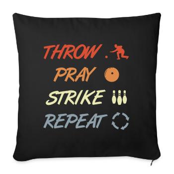 Bowling joke - Sofa pillowcase 17,3'' x 17,3'' (45 x 45 cm) - black - Front