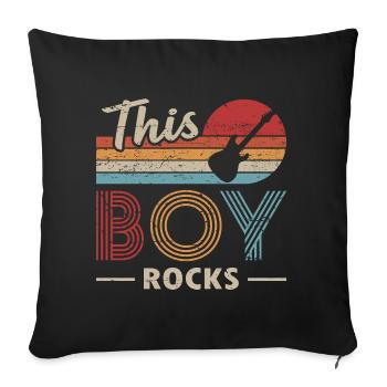 Ce garçon rocks bassiste - Housse de coussin décorative 45 x 45 cm - noir - Devant