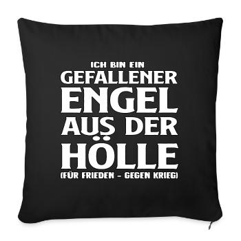Gefallener Engel aus der Hölle - Sofakissenbezug 45 x 45 cm - Schwarz - Vorne