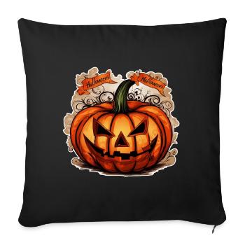 Halloween: Big Pumpkin - Housse de coussin décorative 45 x 45 cm - noir - Devant