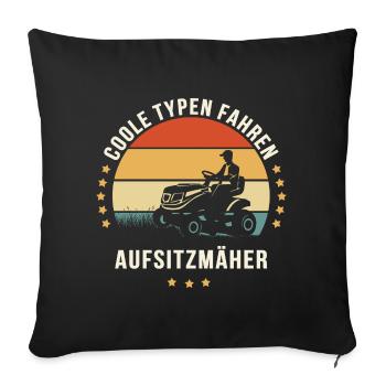 COOLE TYPEN FAHREN AUFSITZMÄHER - Sofakissenbezug 45 x 45 cm - Schwarz - Vorne