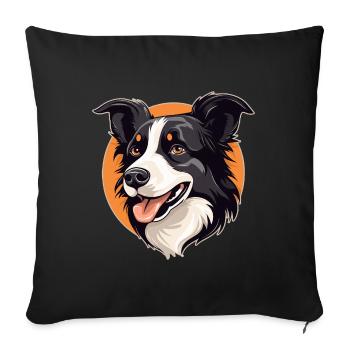 Border Collie - Sofa pillowcase 17,3'' x 17,3'' (45 x 45 cm) - black - Front