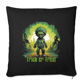 Zombie Halloween Kid Trick or Treat - Housse de coussin décorative 45 x 45 cm - noir - Devant