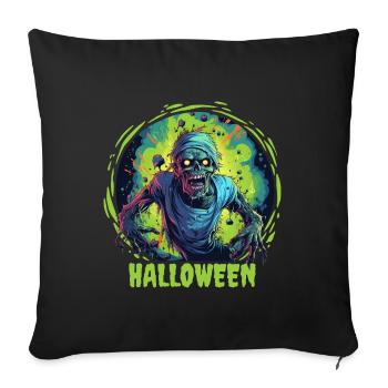 Halloween Zombie d’horreur effrayant - Housse de coussin décorative 45 x 45 cm - noir - Devant