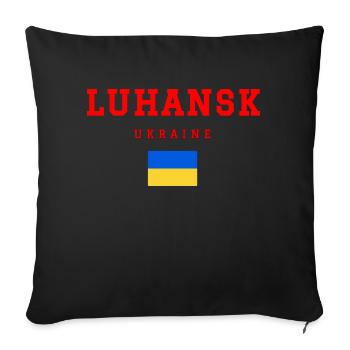 Luhansk, Ukraine - Housse de coussin décorative 45 x 45 cm - noir - Devant