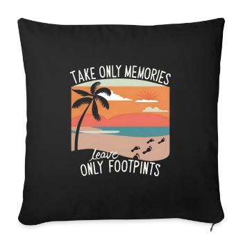 Vacations, travels and travel on the beach Design - Sofa pillowcase 17,3'' x 17,3'' (45 x 45 cm) - black - Front