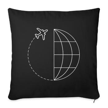 Globus Luftfahrt Fliegerei Geschenk Pilot - Sofakissenbezug 45 x 45 cm - Schwarz - Vorne