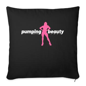 Pumping Beauty Pink and White - Sofa pillowcase 17,3'' x 17,3'' (45 x 45 cm) - black - Front