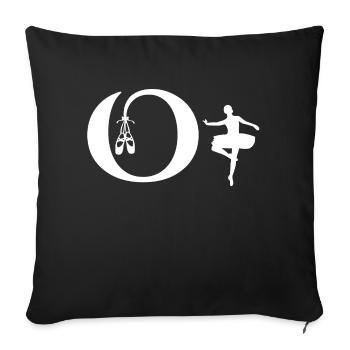 Lettre o ballerine - Housse de coussin décorative 45 x 45 cm - noir - Devant