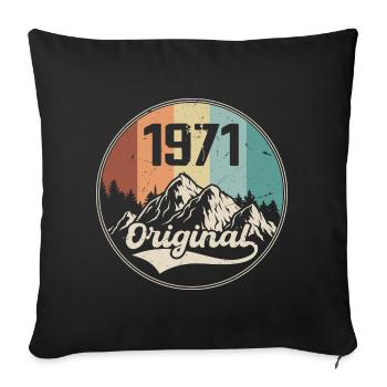 Original 1971 Cadeau D'anniversaire - 1971 - Housse de coussin décorative 45 x 45 cm - noir - Devant
