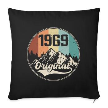 Original 1969 Birthday Gift - 1969 - Sofa pillowcase 17,3'' x 17,3'' (45 x 45 cm) - black - Front