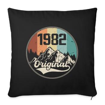 Original 1982 Birthday Gift - 1982 - Sofa pillowcase 17,3'' x 17,3'' (45 x 45 cm) - black - Front