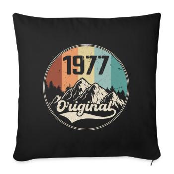 Original 1977 Cadeau D'anniversaire - 1977 - Housse de coussin décorative 45 x 45 cm - noir - Devant