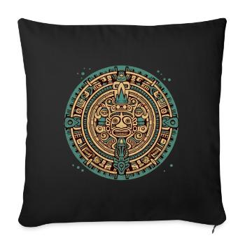 Inca, Aztèque, Pièce maya, Symbole, Œuvre d’art - Housse de coussin décorative 45 x 45 cm - noir - Devant