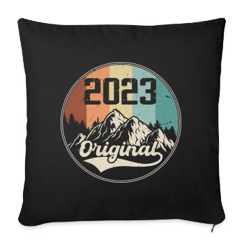 Original 2023 Birthday Gift - 2023 - Sofa pillowcase 17,3'' x 17,3'' (45 x 45 cm) - black - Front