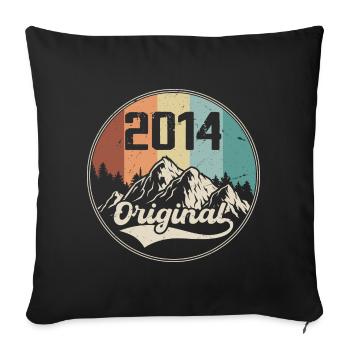 Original 2014 Geburtstagsgeschenk - 2014 - Sofakissenbezug 45 x 45 cm - Schwarz - Vorne