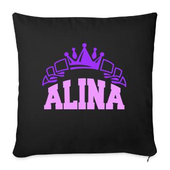 alina - Sofakissenbezug 45 x 45 cm - Schwarz - Vorne