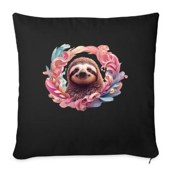 Sloth, cozy, personal, individual - Sofa pillowcase 17,3'' x 17,3'' (45 x 45 cm) - black - Front