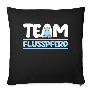 Nilpferd Flusspferd - Sofakissenbezug 45 x 45 cm - Schwarz - Vorne