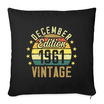 Legends were born in December 1961 - 1961 edition - Sofa pillowcase 17,3'' x 17,3'' (45 x 45 cm) - black - Front