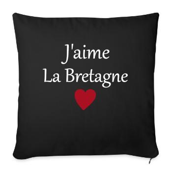J'aime la Bretagne - Housse de coussin décorative 45 x 45 cm - noir - Devant