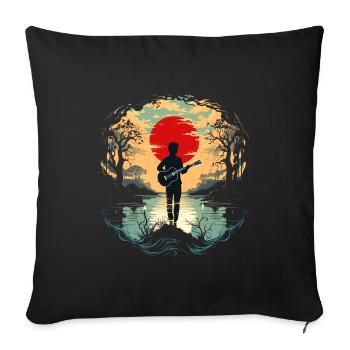 Guitarist Guitar Guitar Player Gift - Sofa pillowcase 17,3'' x 17,3'' (45 x 45 cm) - black - Front