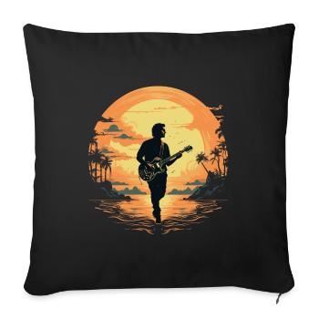 Guitarist Guitar Guitar Player Gift - Sofa pillowcase 17,3'' x 17,3'' (45 x 45 cm) - black - Front
