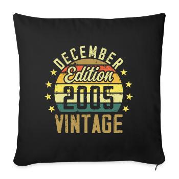 Legends Were Born in December 2005 - 2005 Edition - Sofa pillowcase 17,3'' x 17,3'' (45 x 45 cm) - black - Front