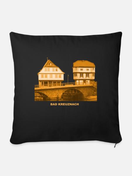 Bad Kreuznach Brückenhäuser Rheinland-Pfalz - Sofakissenbezug 45 x 45 cm - Schwarz