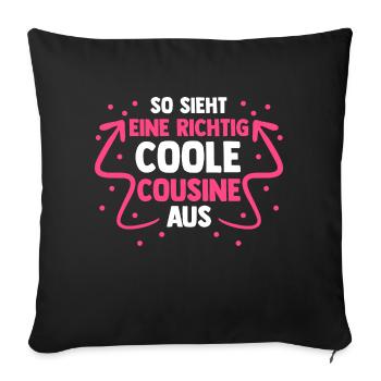 Cousinen Cousine - Sofakissenbezug 45 x 45 cm - Schwarz - Vorne