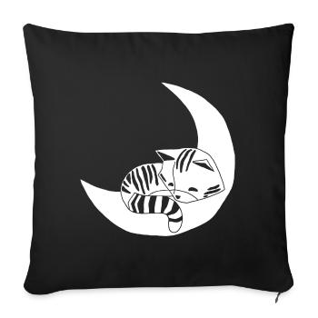 Whimsical kitten - Sofa pillowcase 17,3'' x 17,3'' (45 x 45 cm) - black - Front