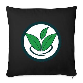 Green Leaves Icon Design for Proud Vegans - Sofa pillowcase 17,3'' x 17,3'' (45 x 45 cm) - black - Front